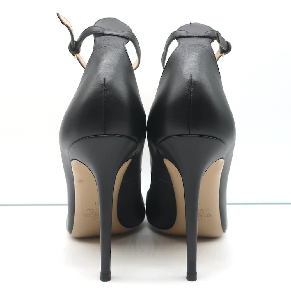Valentino Tango Ankle Strap Pumps Black Leather Size 41 - Picture 7 of 12